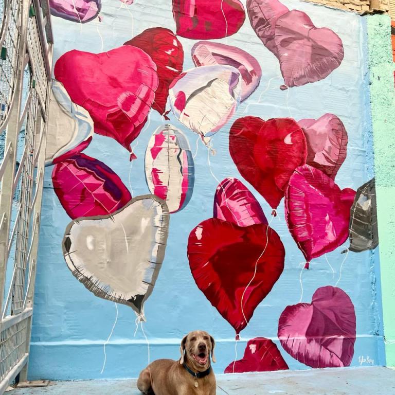 Foil heart balloons- Baytown Art Alley- Baytown, Tx