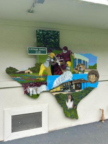 Hotel McCoy- College Station Texas shaped mural