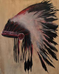Indian Headdress Red 22x28 in.