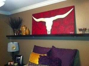 Longhorn with Roses  24x48in