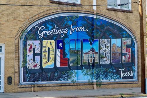 Greeting From Columbus Texas Mural